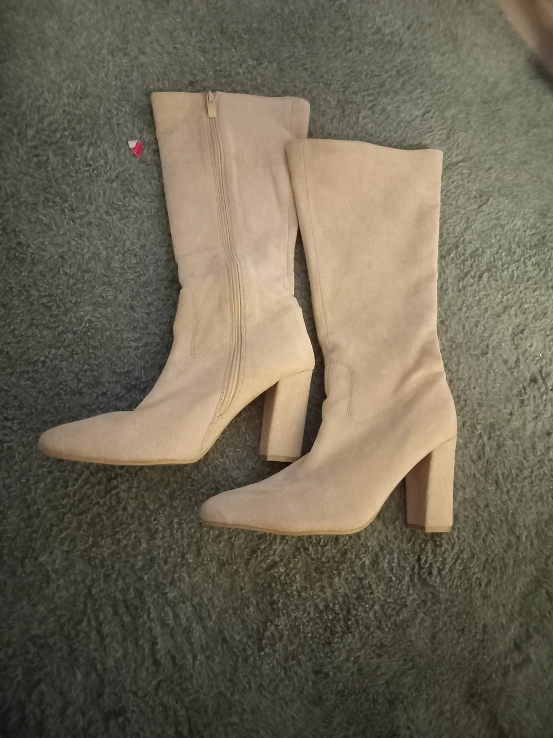 Beige Suede Boots - Size 7 - photo 2
