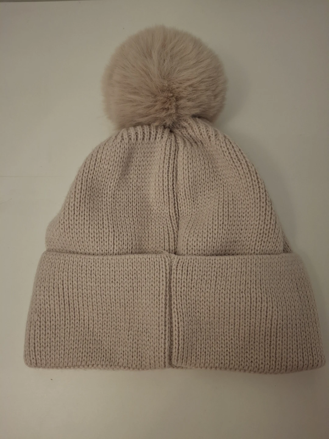 Beige Knit Pom Pom Toque with Snowflake Design - photo 5