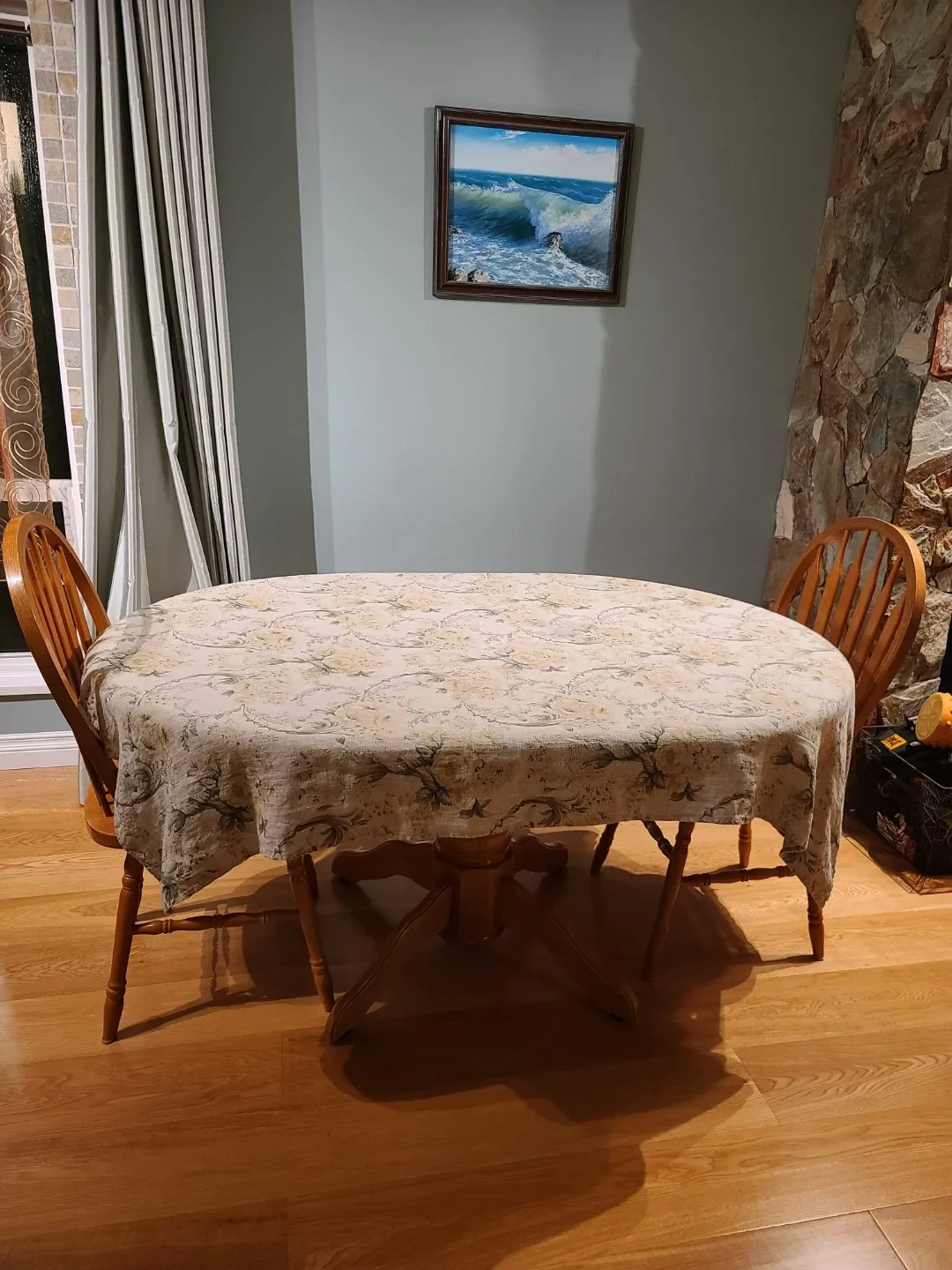 Oak Wood Table and 2 Chairs