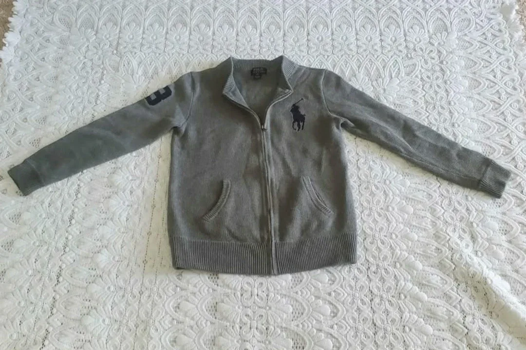 Polo Ralph Lauren XL Grey Zip Up Sweater