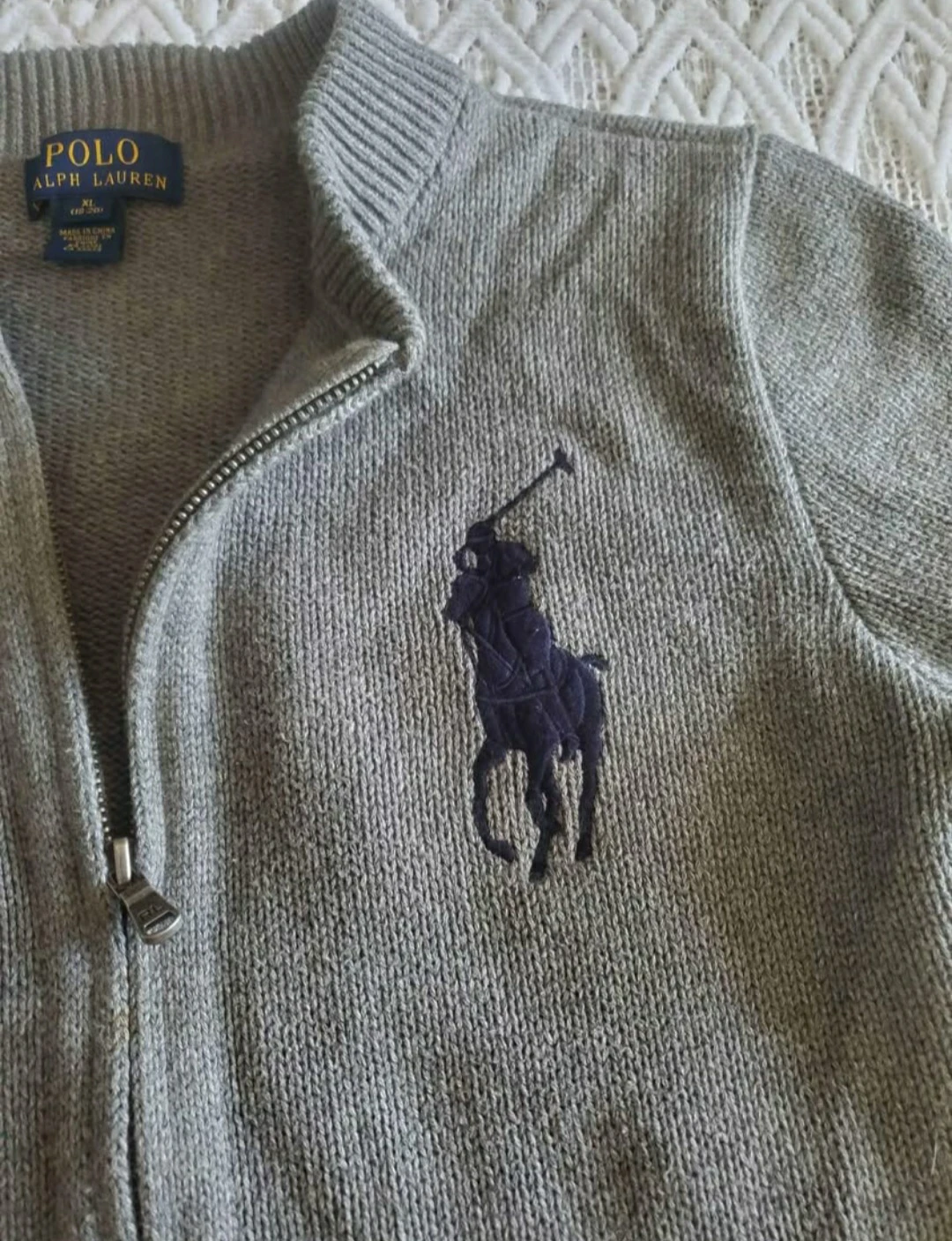 Polo Ralph Lauren XL Grey Zip Up Sweater - photo 2