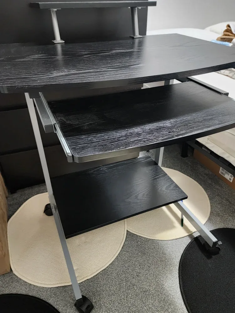 Black Rolling Computer Desk