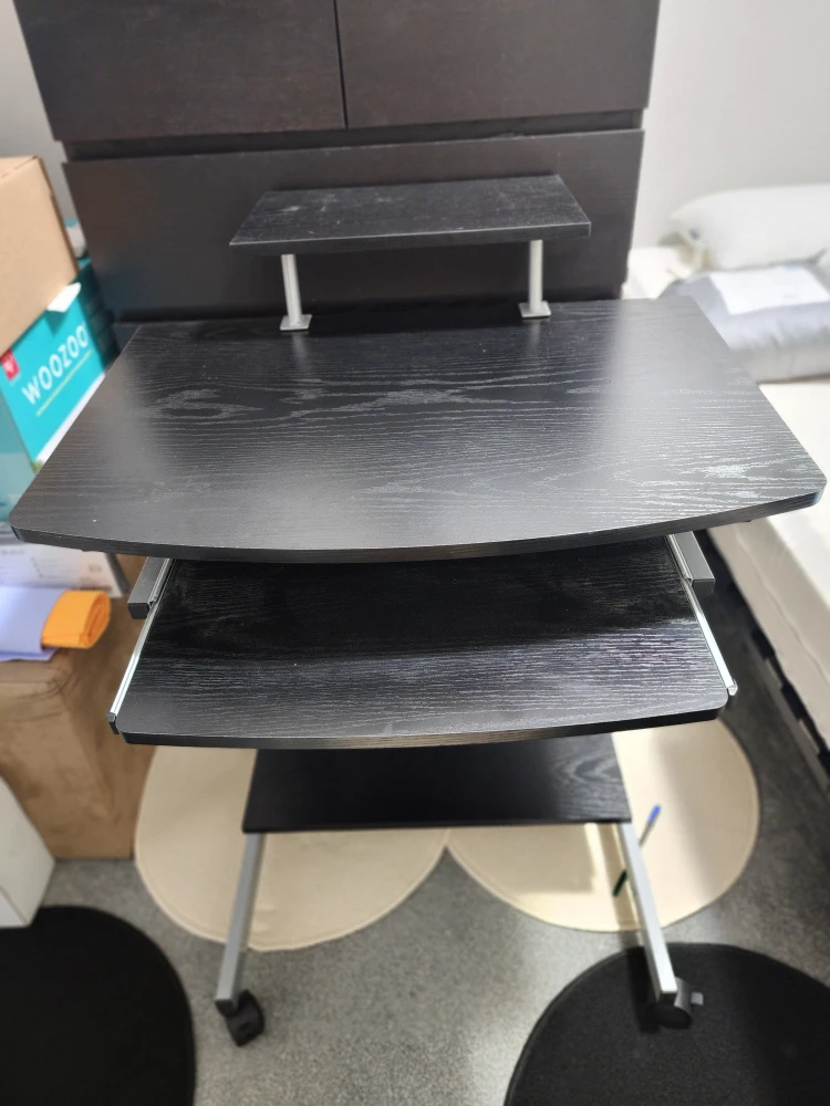 Black Rolling Computer Desk - photo 3