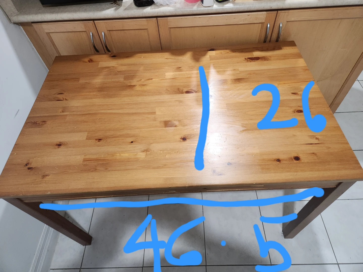 Wooden Dining Table - 46.5 x 26 inches - photo 2