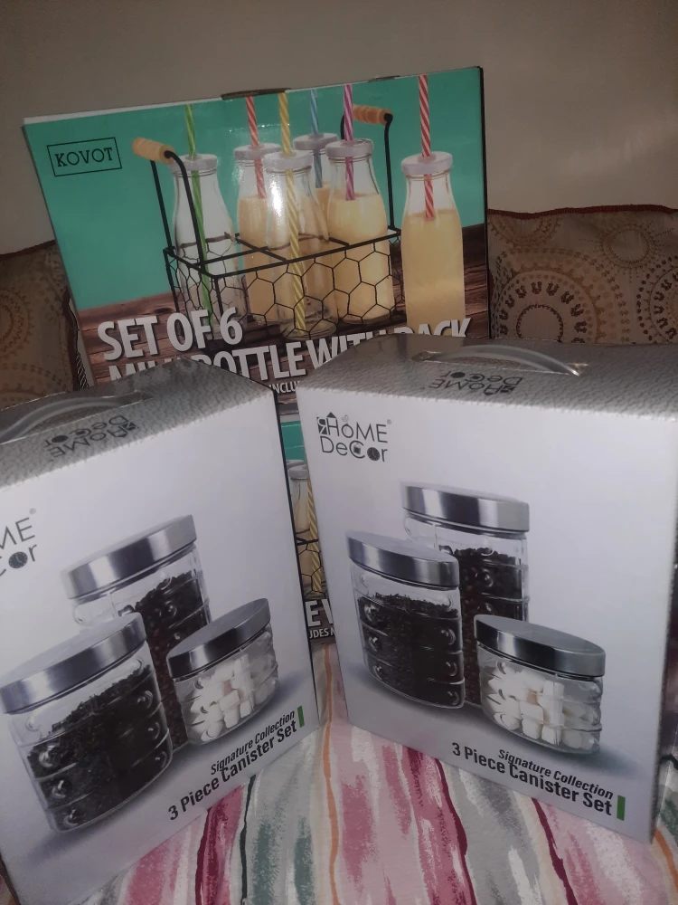 3 Piece Glass Canister Set - Brand New - photo 3