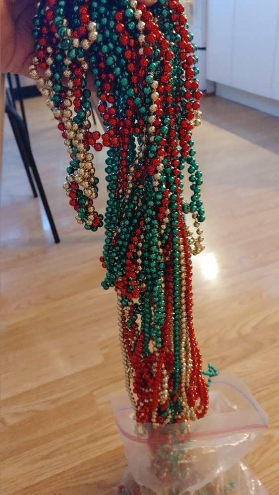 Christmas Beaded Garland - Red, Green & Gold - photo 2