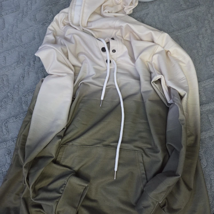 Ombre Hoodie - Beige and Olive Green