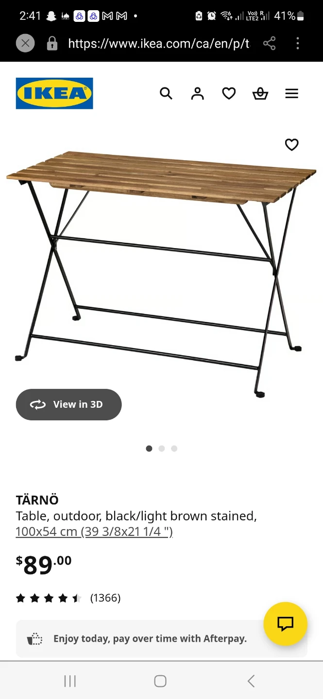 IKEA TÄRNÖ Outdoor Table - Black/Light Brown - photo 2