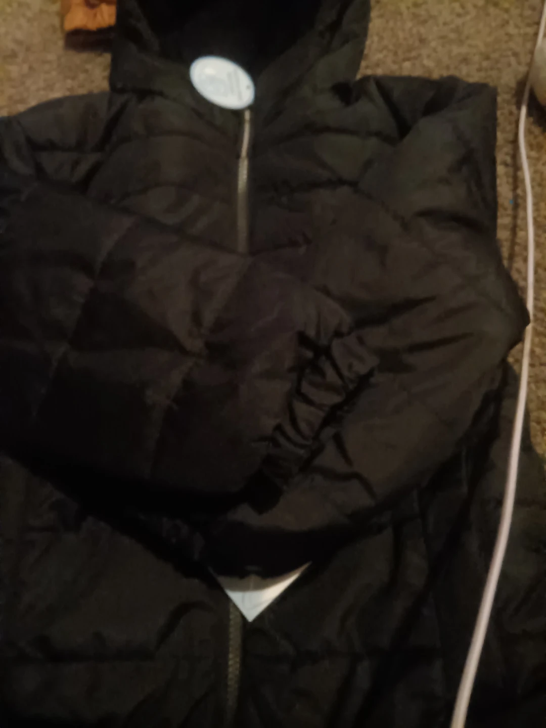 Whales Tail Boys Black Puffer Jacket - Size 4