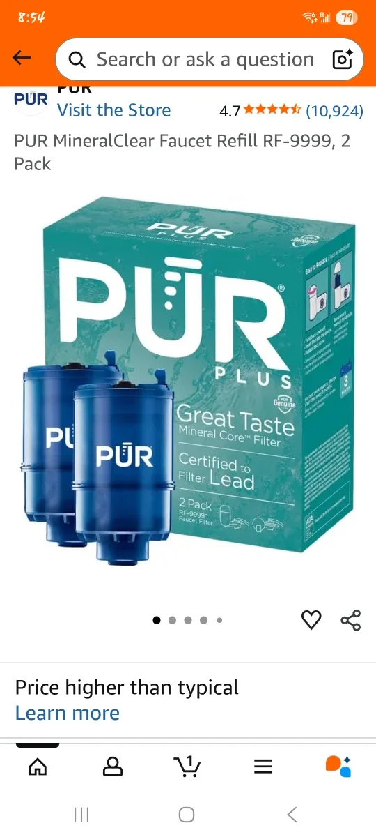 PUR MineralClear Faucet Refill RF-9999, 2 Pack