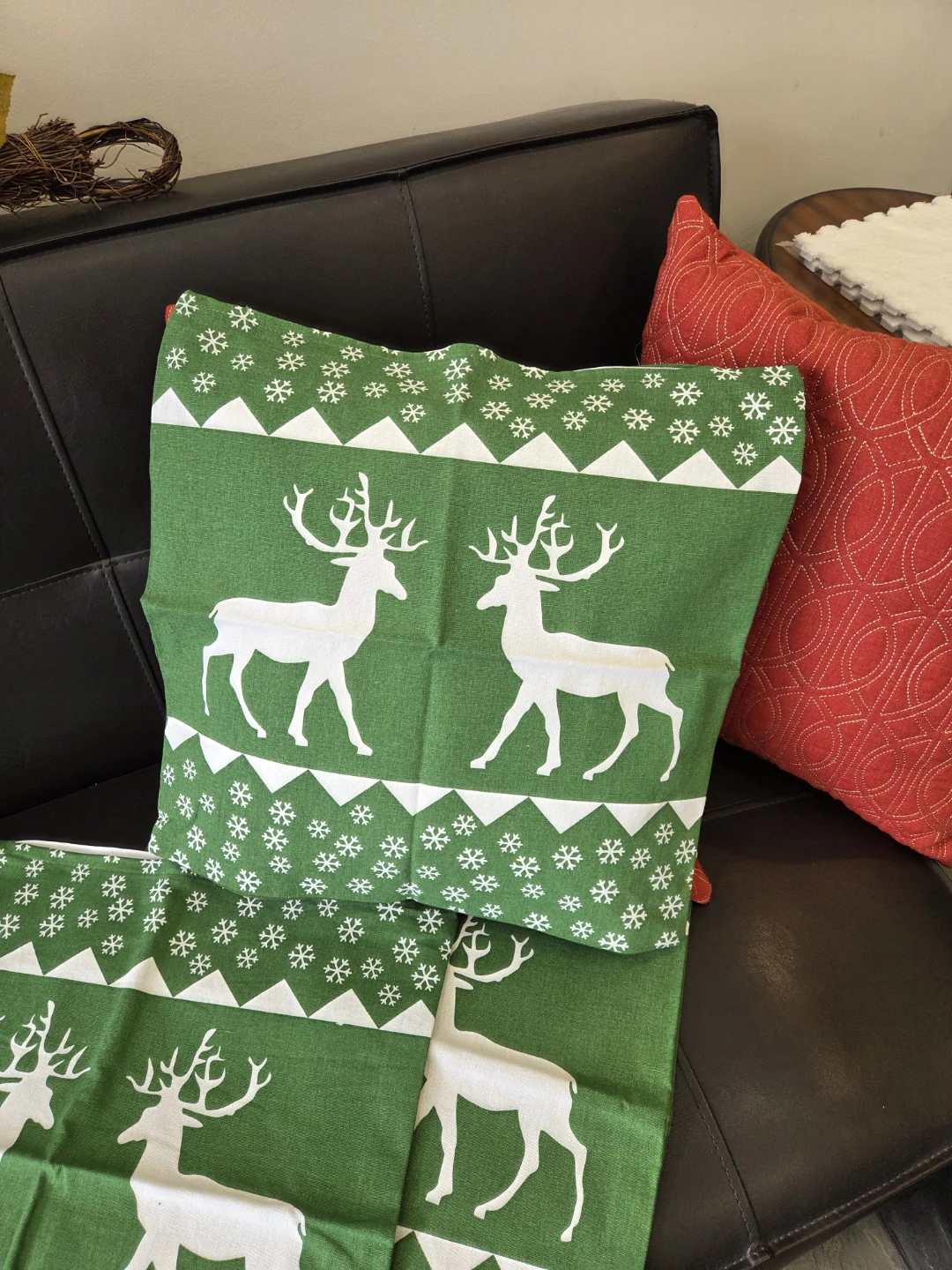 Green Reindeer Pillow Covers (Set of 4) - photo 5
