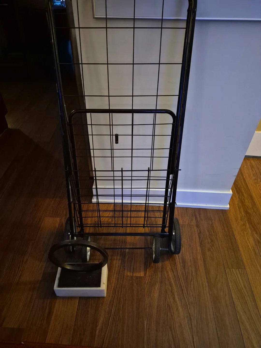 Black Metal Rolling Shopping Cart