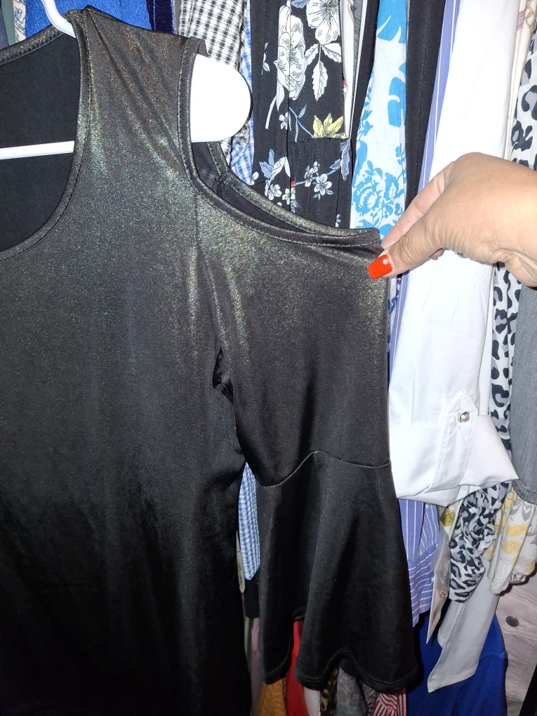 Black Cold Shoulder Long Sleeve Top - photo 2