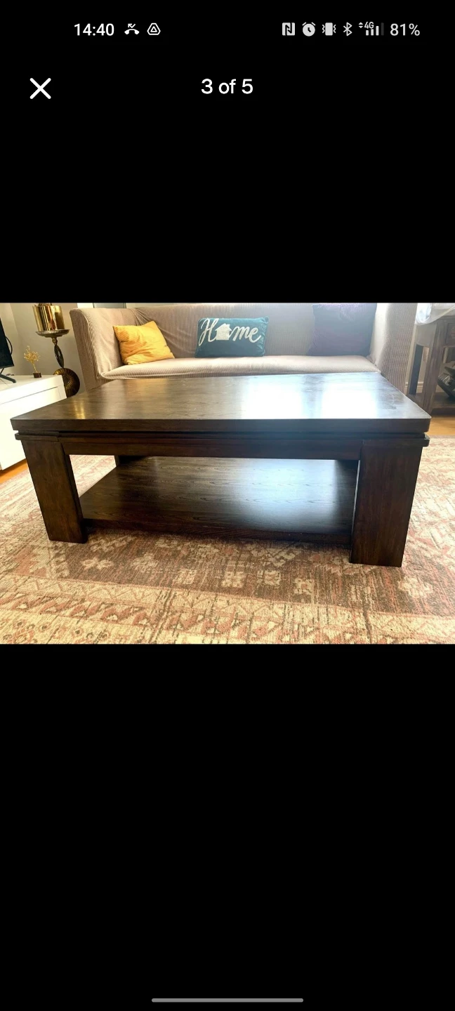 Solid Wood Lift Top Coffee Table - photo 3