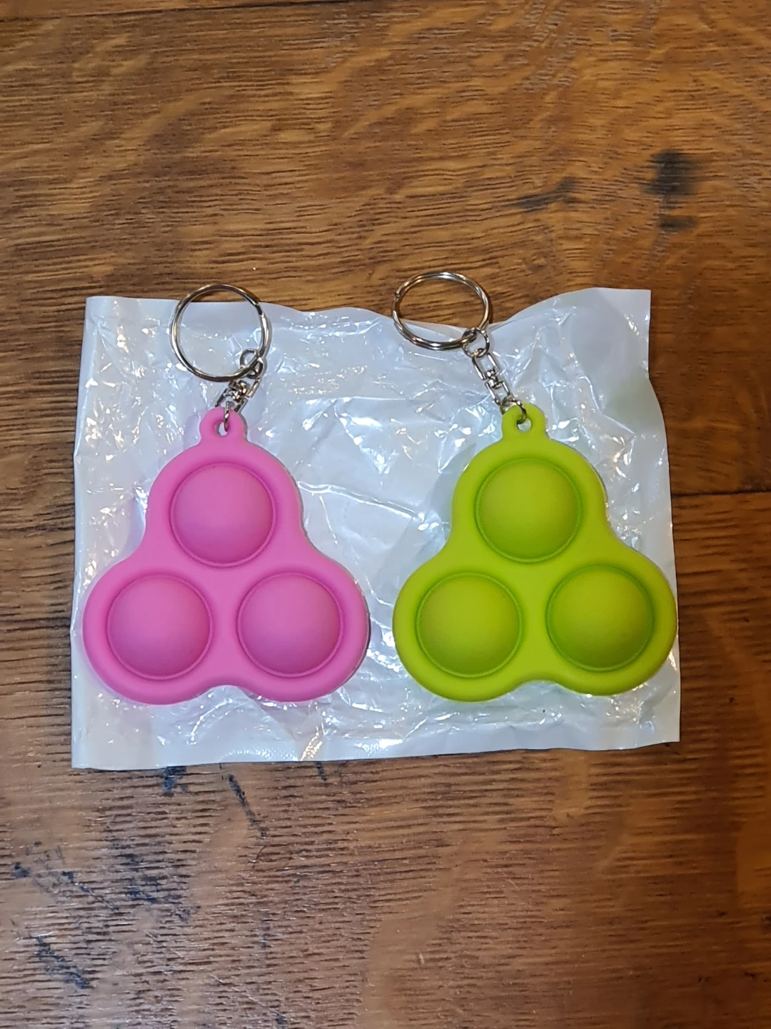 Pink & Green Dimple Fidget Keychains