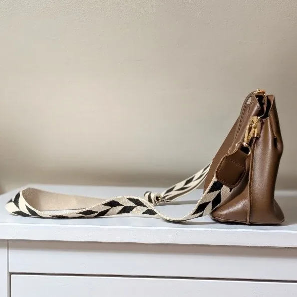 Brown Faux Leather Crossbody Bag #cleanout image indicator(4)