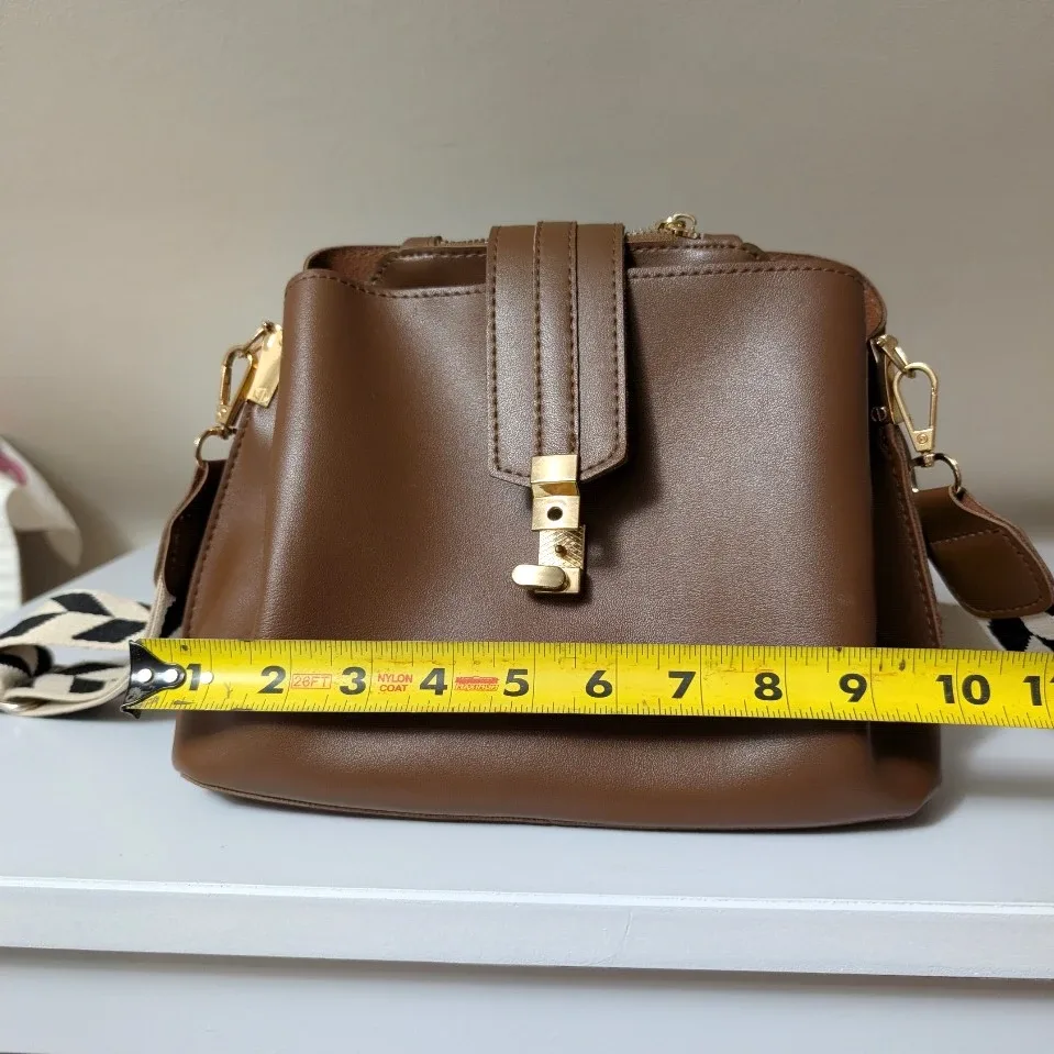 Brown Faux Leather Crossbody Bag #cleanout image indicator(7)