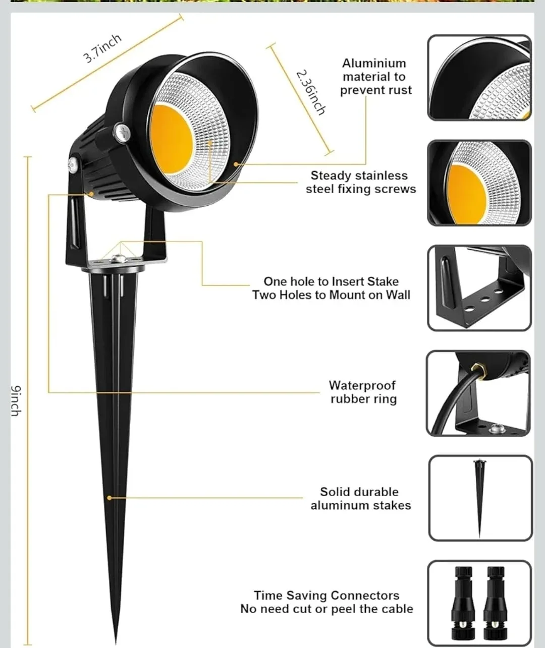 Outdoor LED Garden Lights - Aluminum, Waterproof image indicator(3)