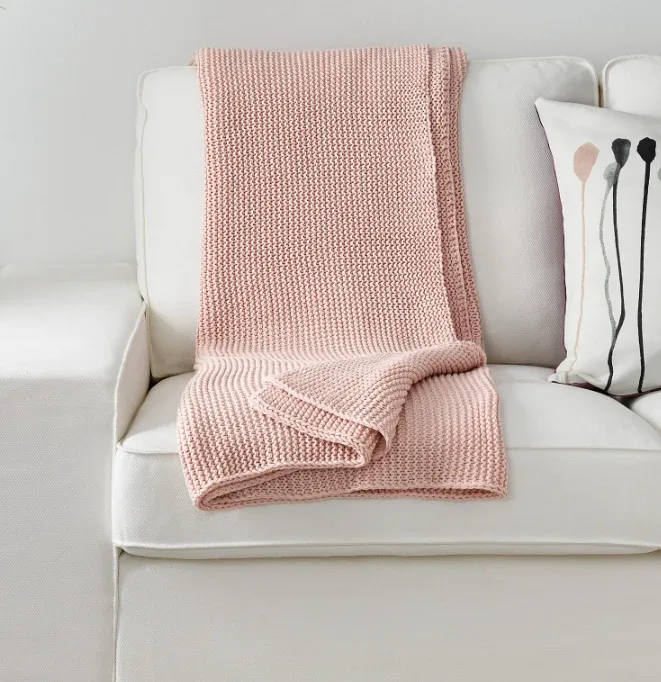 Pink Knit Throw Blanket image indicator(3)