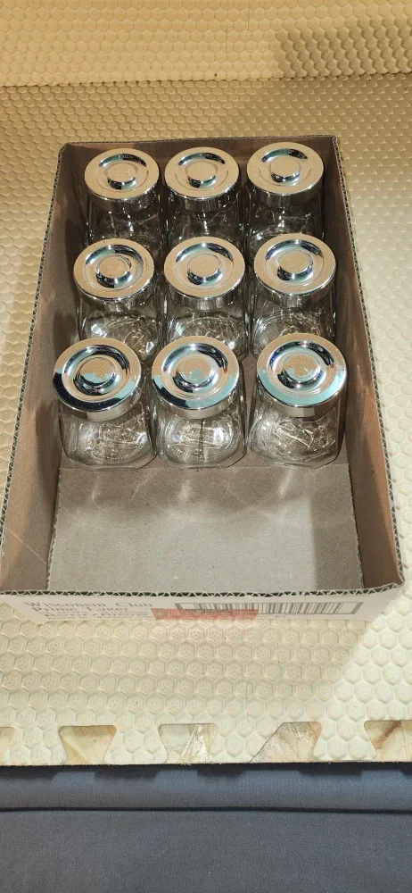 IKEA  Clear Glass spice/food Jars w/ Lid - Set of 9 image indicator(5)