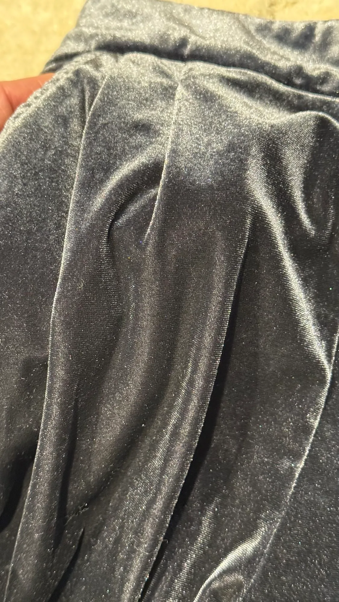 Sold together! Blue grey velvet wide leg pants and glitter tank image indicator(6)