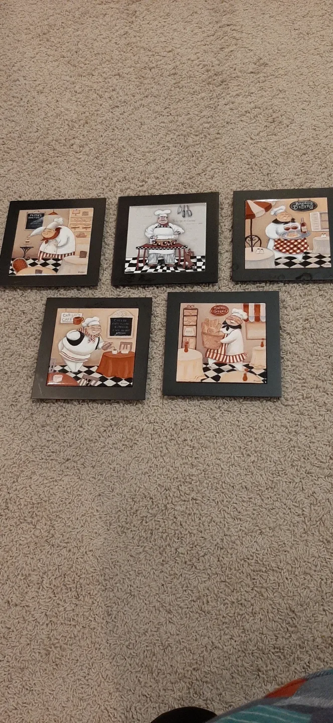 5 Chef-Themed Wall Art Tiles or Trivets