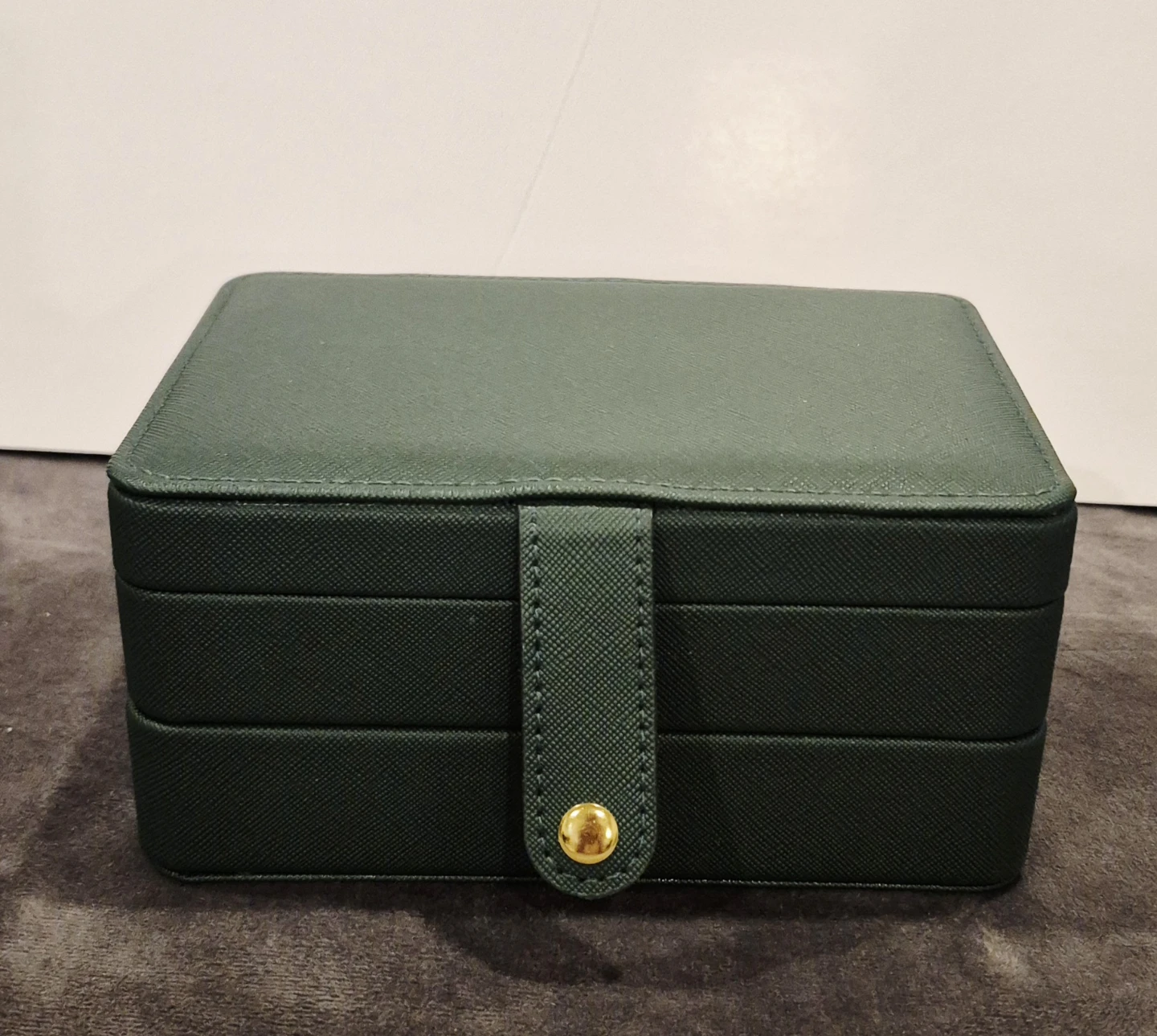 Green PU Leather Made Jewelry box Organizer, 3 Layers New - photo 3