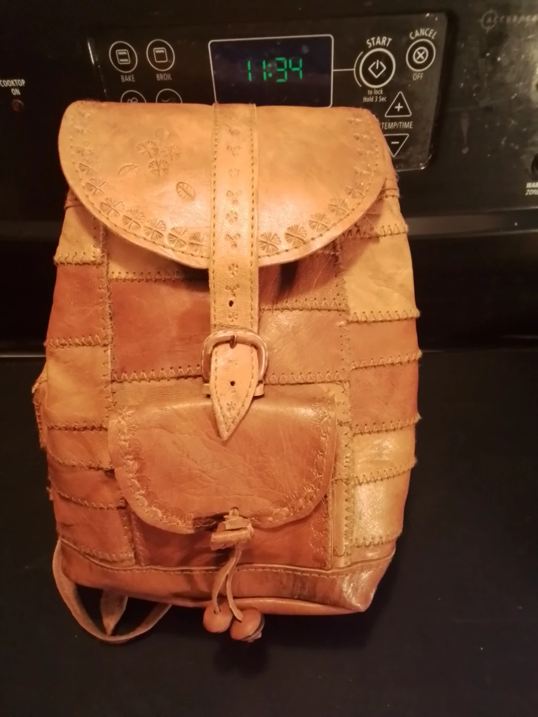 Leather Patchwork Backpack