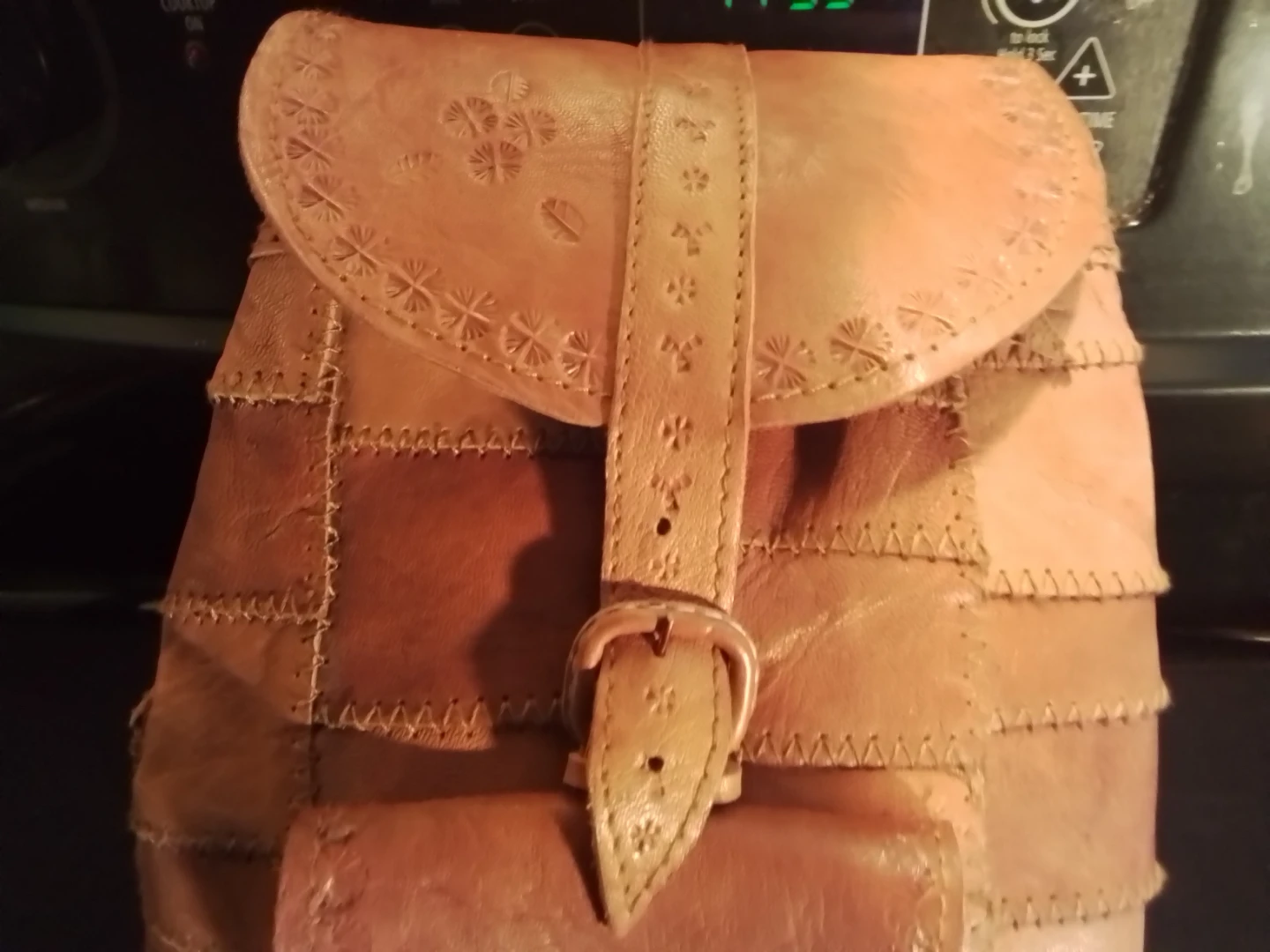 Leather Patchwork Backpack - photo 2