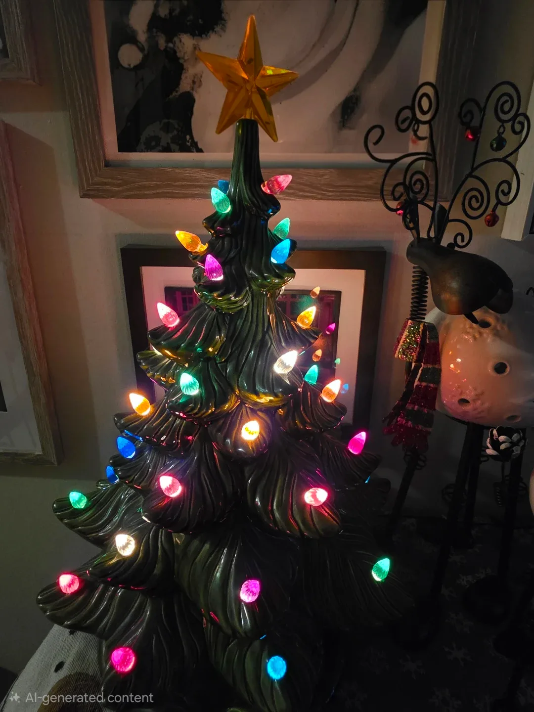 Vintage Ceramic Christmas Tree with Lights image indicator(2)