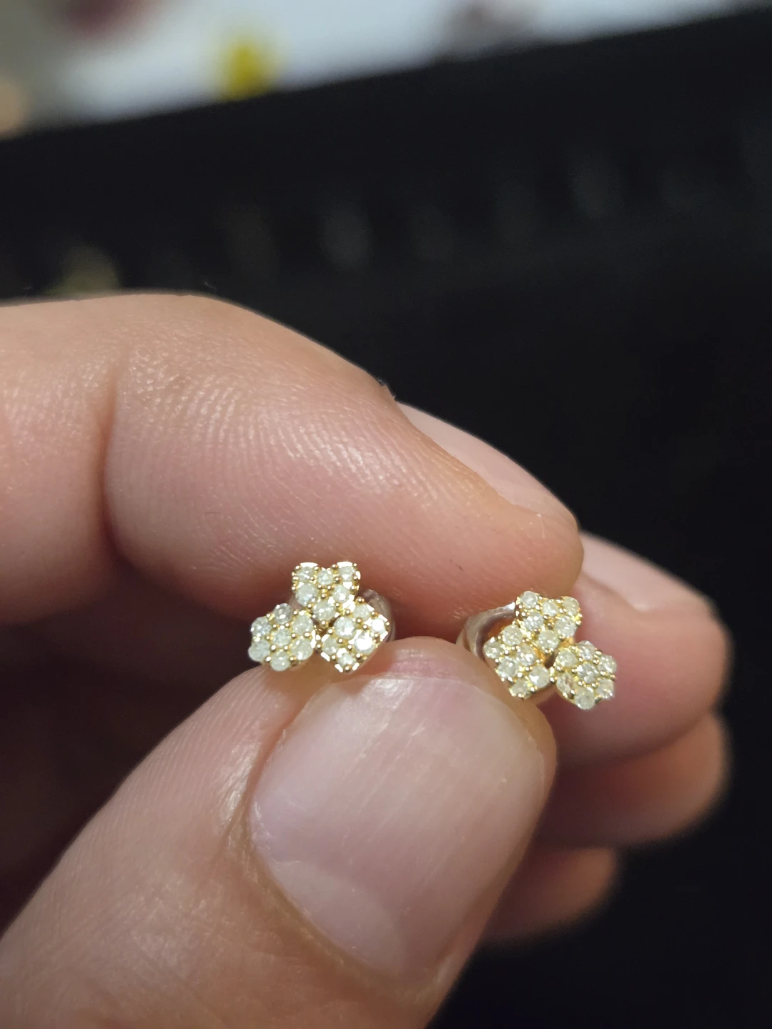 Natural Diamond Stud Earrings - photo 3