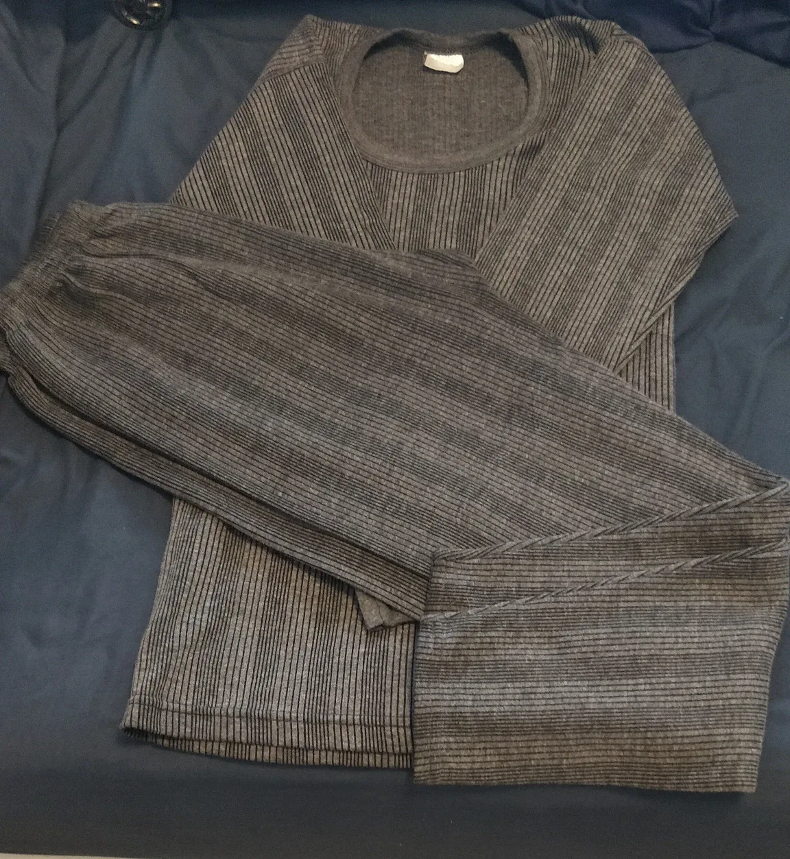 Striped Thermal Set - Top & Bottom - S