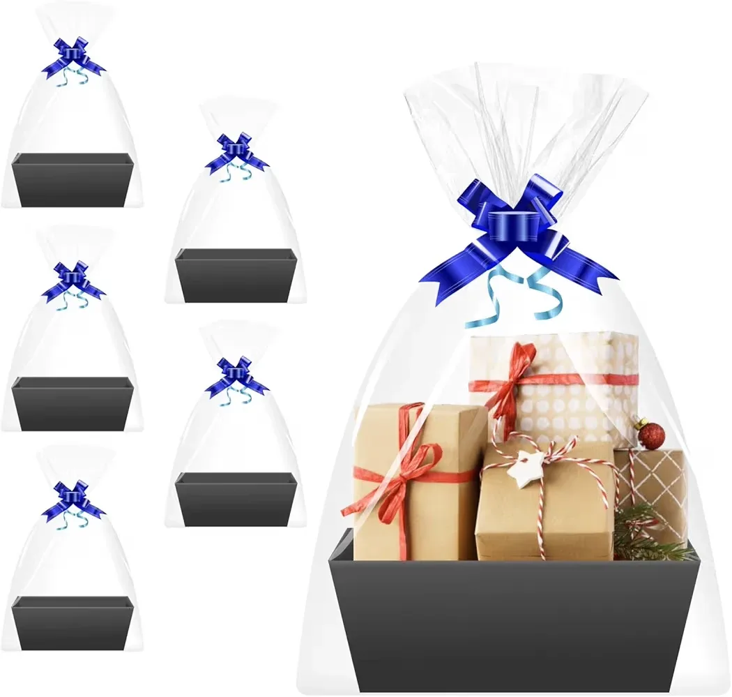 Gift Basket Tray Set - 5 Baskets, Bags, Bows
