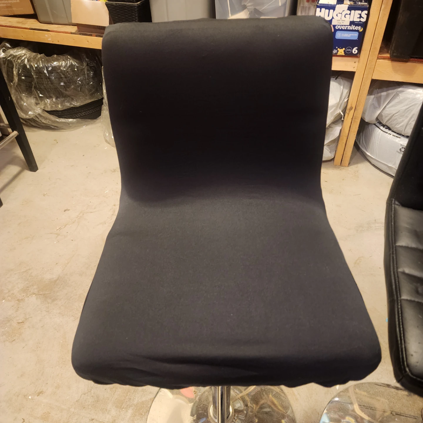 Two Black Bar Stools with brand new covers - photo 2