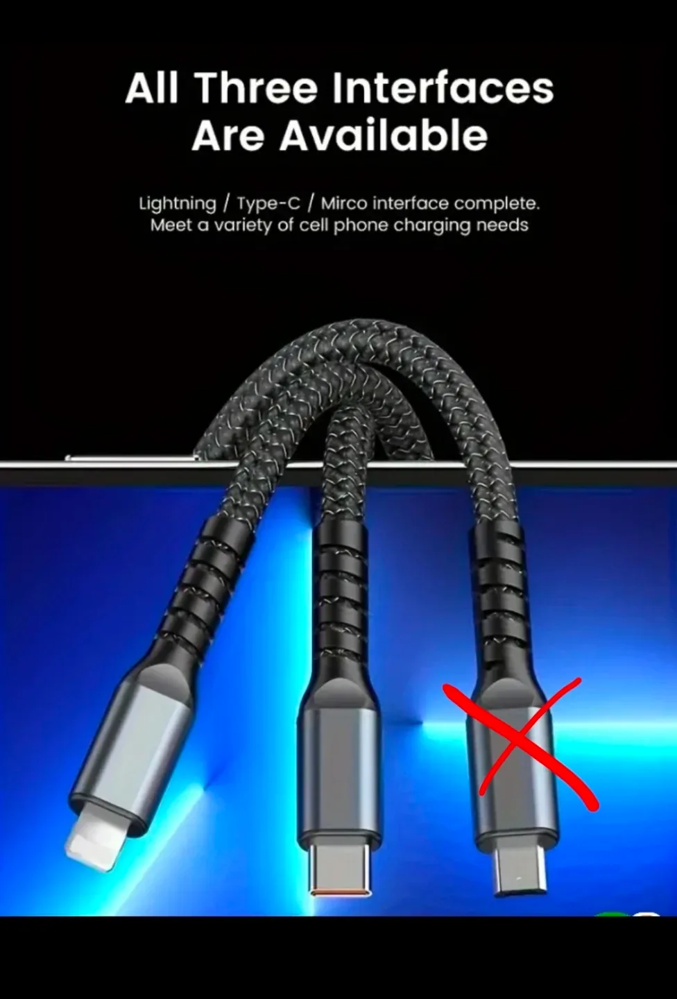 iPhone Lightning, USB-C Charging Cable, 2m Long image indicator(8)