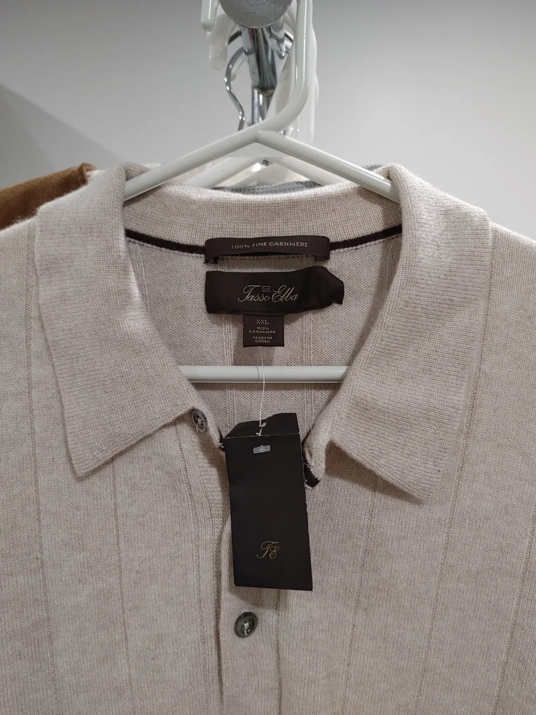 🧡BRAND NEW TASSO ELBA FINE 100% CASHMERE SWEATER MENS SIZE XXL image indicator(2)