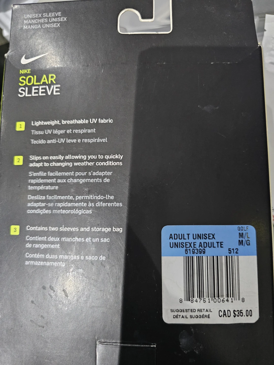 Nike Solar Sleeve Unisex M/L Blue Color