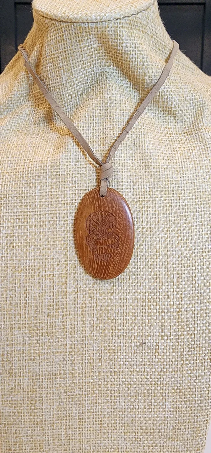 Handmade Wood Pendant Necklace
