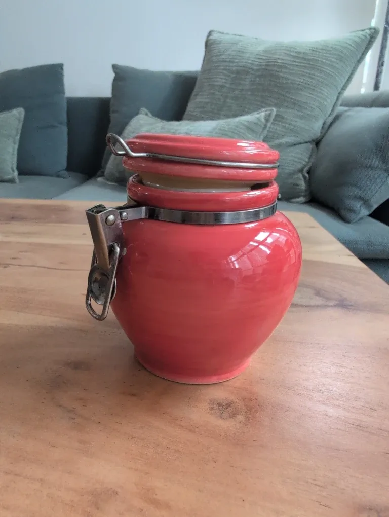 Small Ceramic Canister Lock Lid - #cleanout