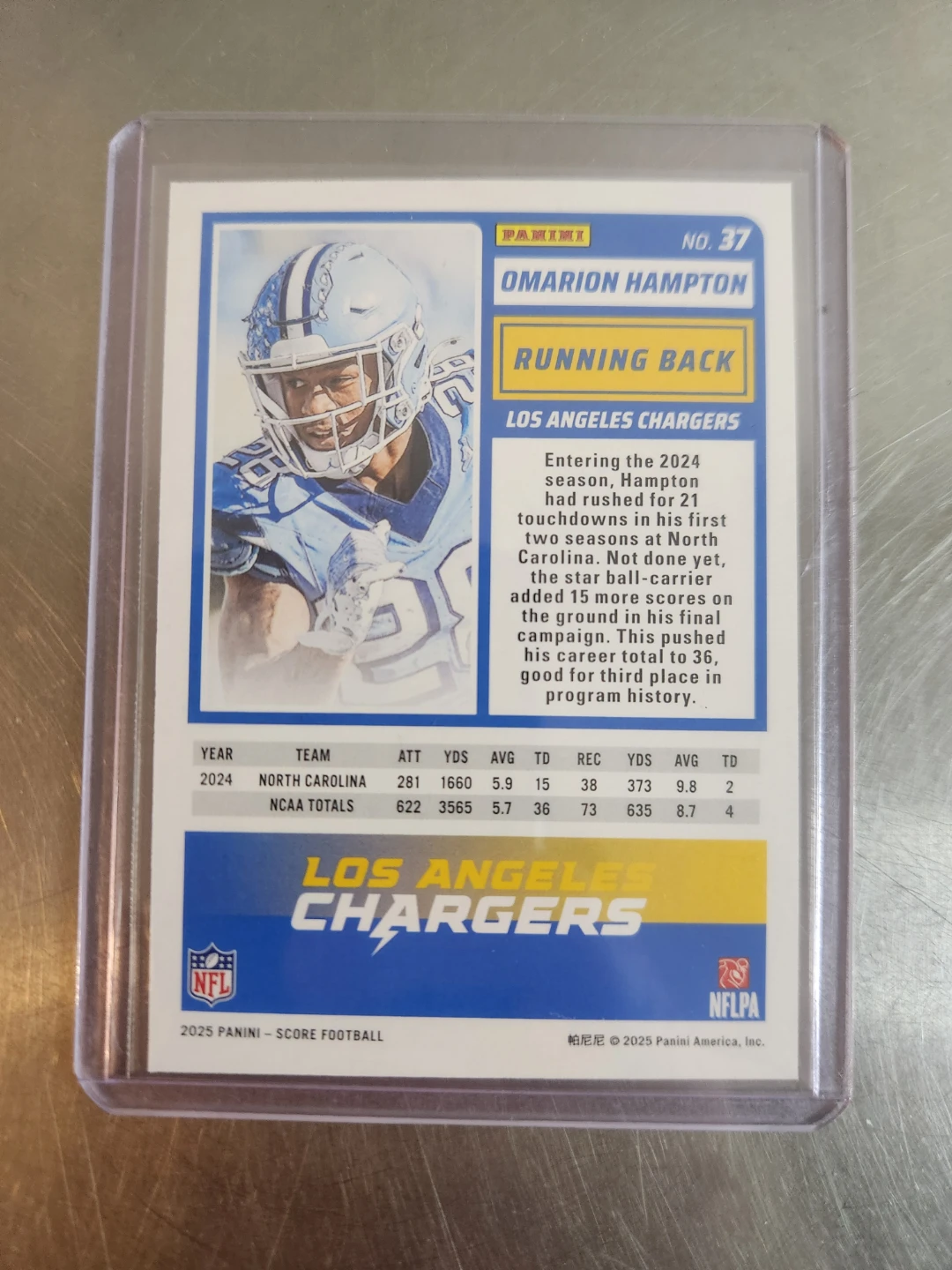 Omarion Hampton 2025 Rookie Football Card - photo 2