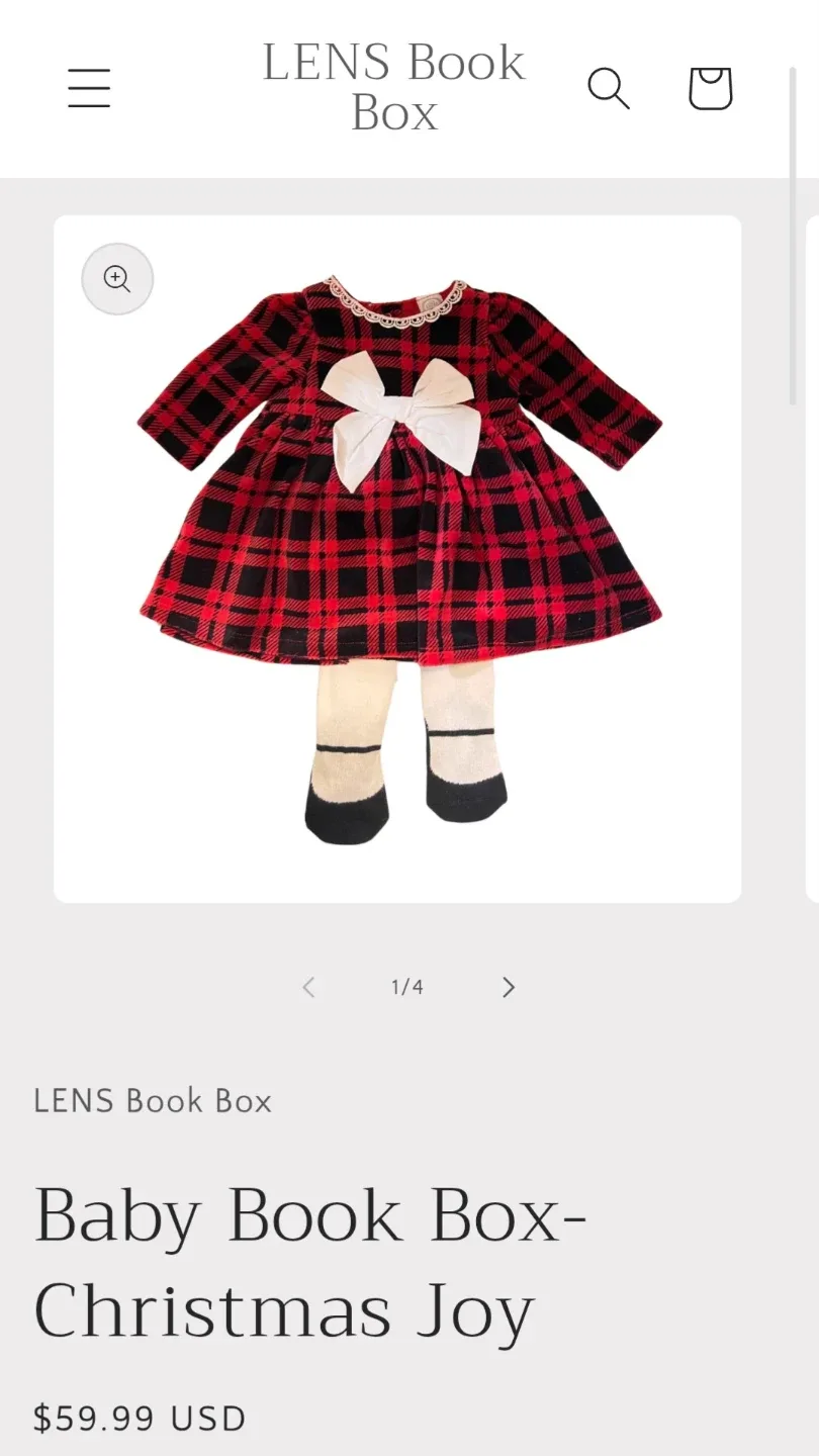 Like New Baby Girl Little Me Christmas Plaid Dress Outfit Set image indicator(2)