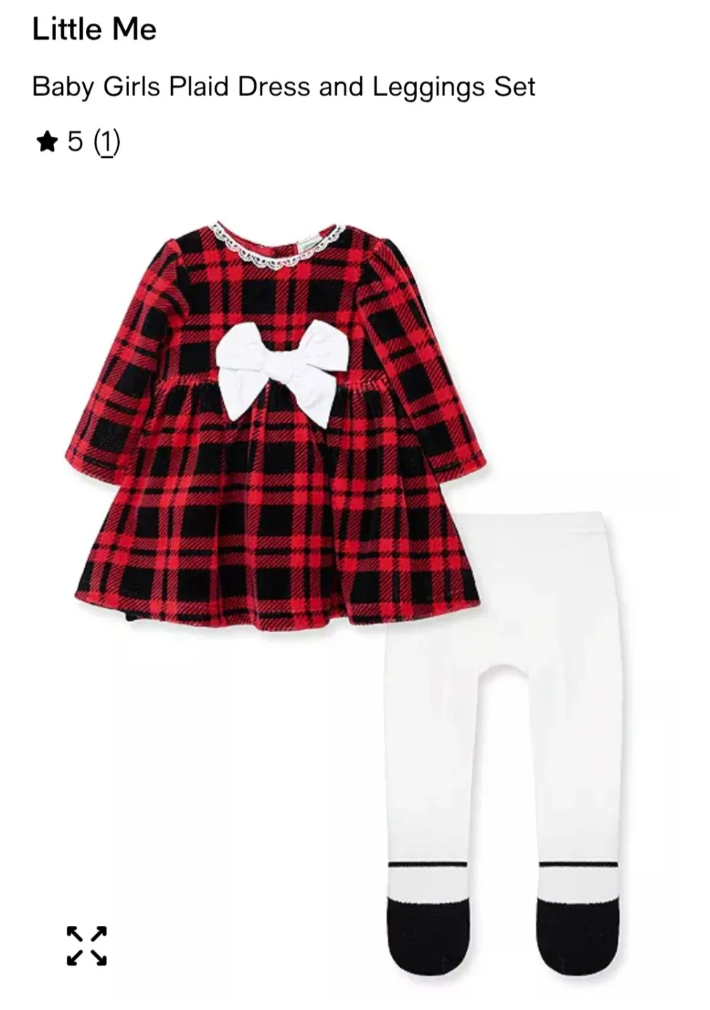 Like New Baby Girl Little Me Christmas Plaid Dress Outfit Set image indicator(3)