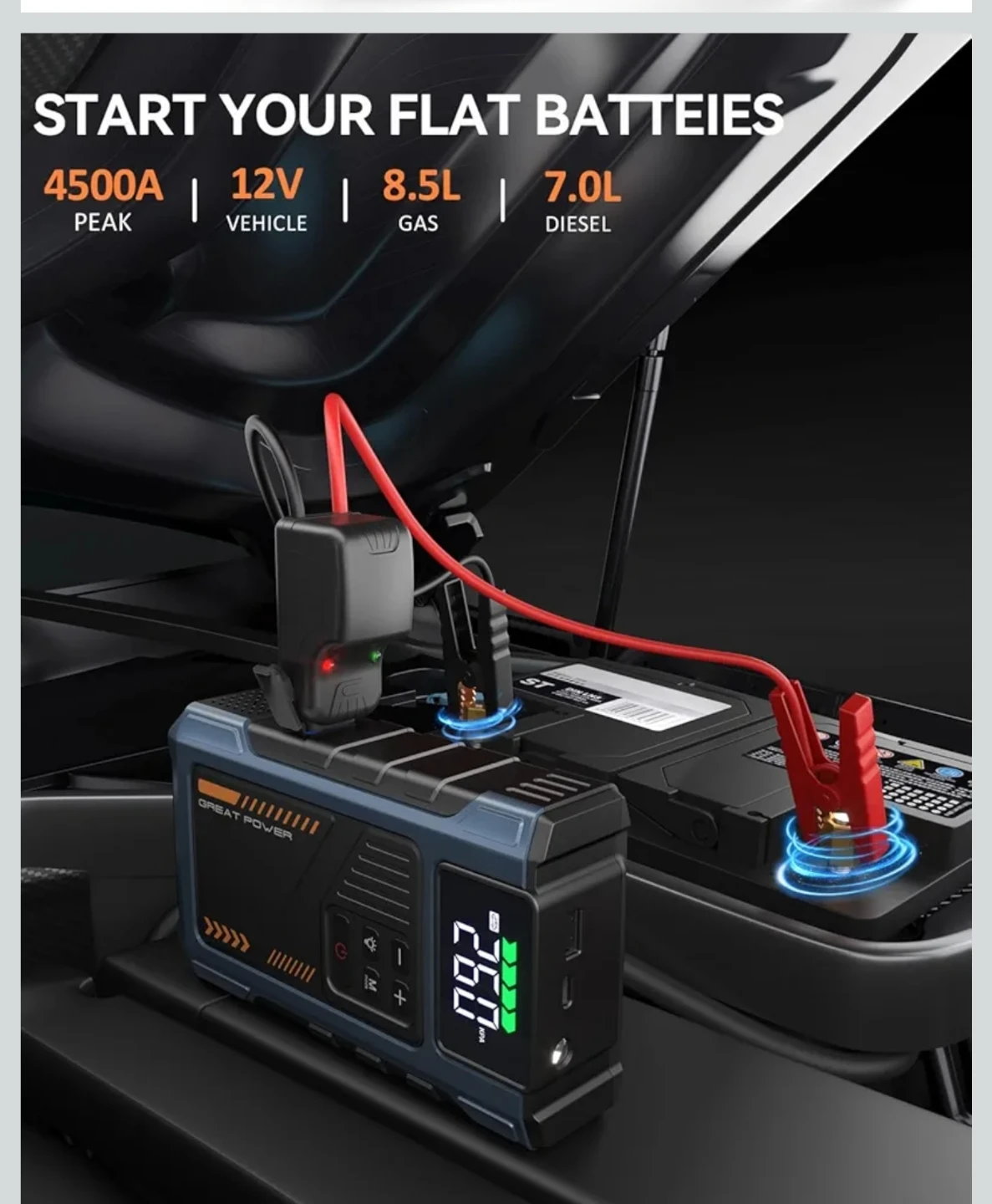 Jump Starter with Air Compressor - photo 2