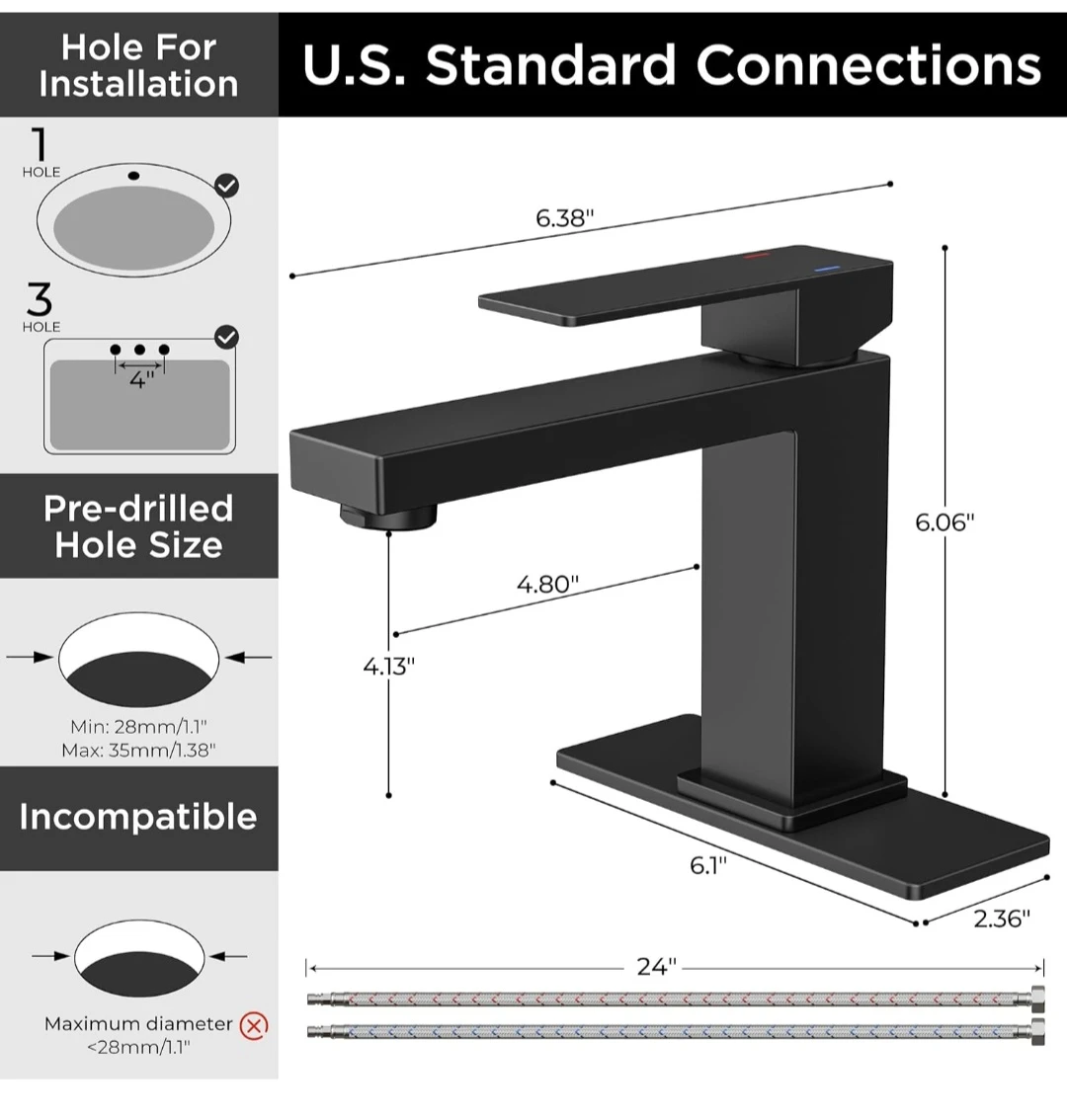 Matte Black Bathroom Sink Faucet - NEW - photo 2