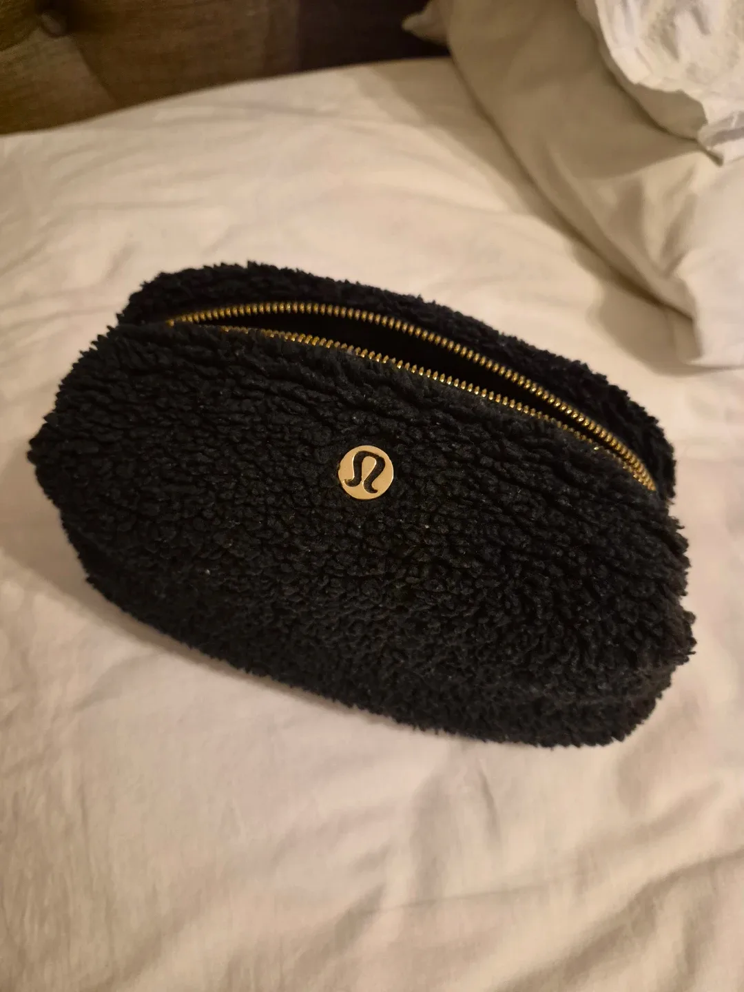 Lululemon Black Fuzzy Makeup Bag
