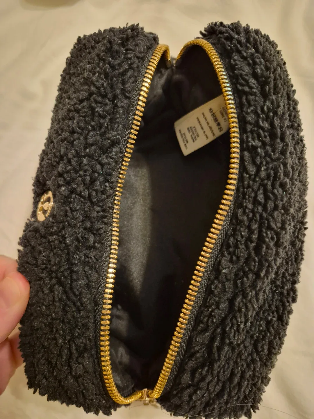 Lululemon Black Fuzzy Makeup Bag image indicator(2)