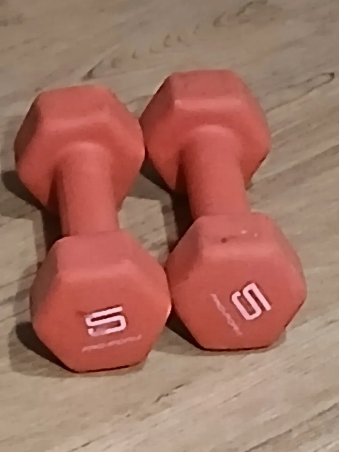 Pair of 5lb red Dumbbells