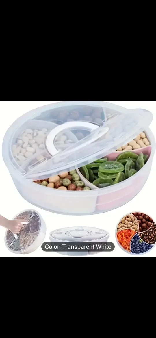Transparent White Rotating Snack Container