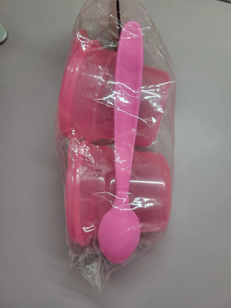 New Pink Pig Snack Containers with Spoon - photo 2