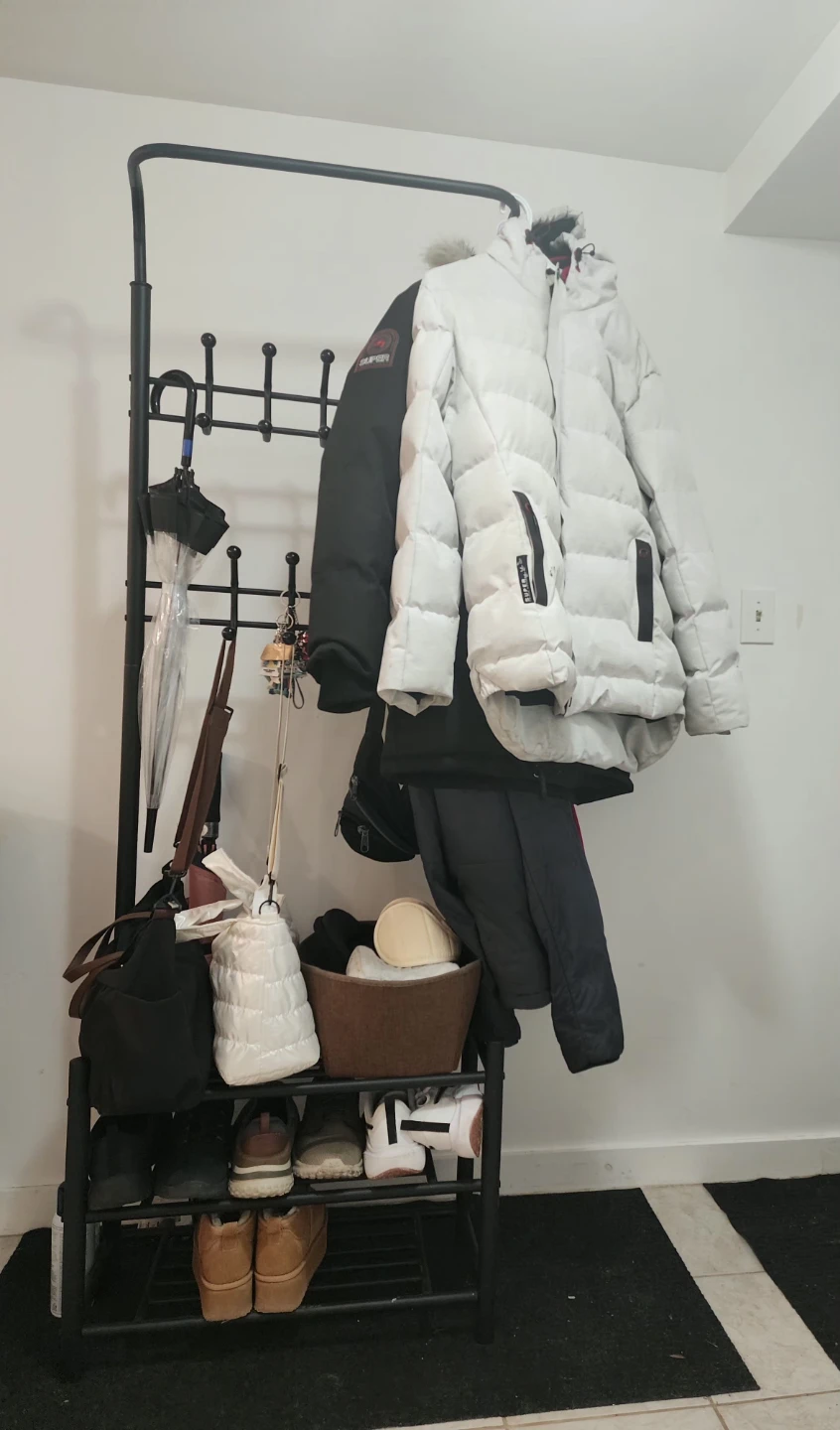 Coat Rack Stand with Shoe Storage